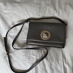 Kate Spade Gray Crossbody Bag with Gold Hardware